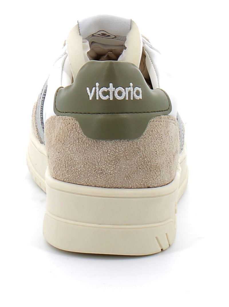 Baskets en Cuir et Syntetique Victoria. Kaki - Kiabi