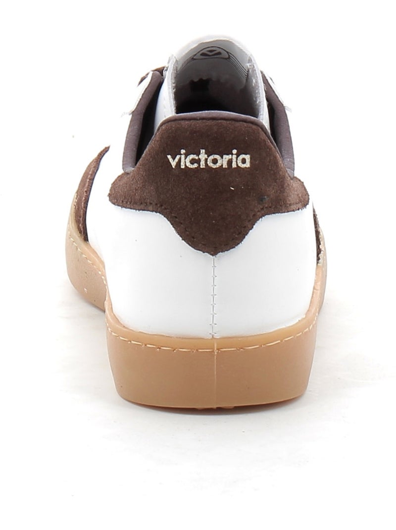 Baskets en Cuir et Syntetique Victoria. Marron - Kiabi