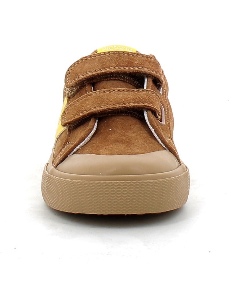 Baskets en Cuir et Syntetique Victoria. Marron - Kiabi