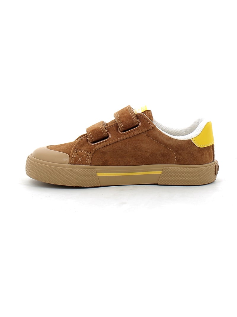Baskets en Cuir et Syntetique Victoria. Marron - Kiabi