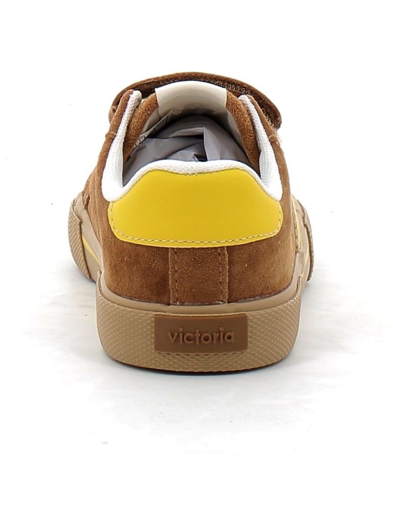 Baskets en Cuir et Syntetique Victoria. Marron - Kiabi