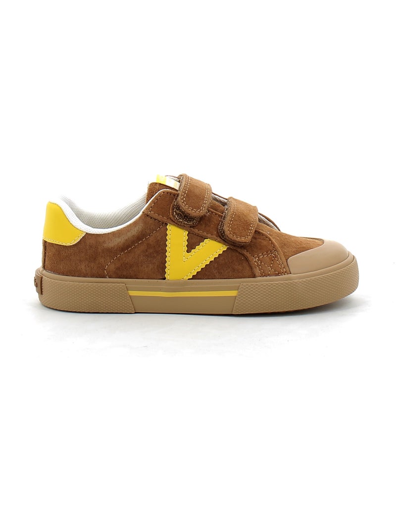 Baskets en Cuir et Syntetique Victoria. Marron - Kiabi