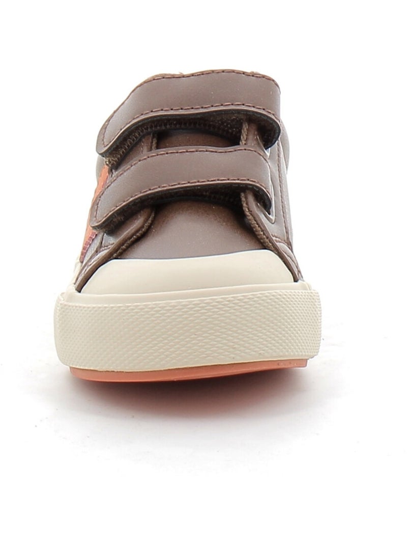 Baskets en Cuir et Syntetique Victoria. Marron - Kiabi