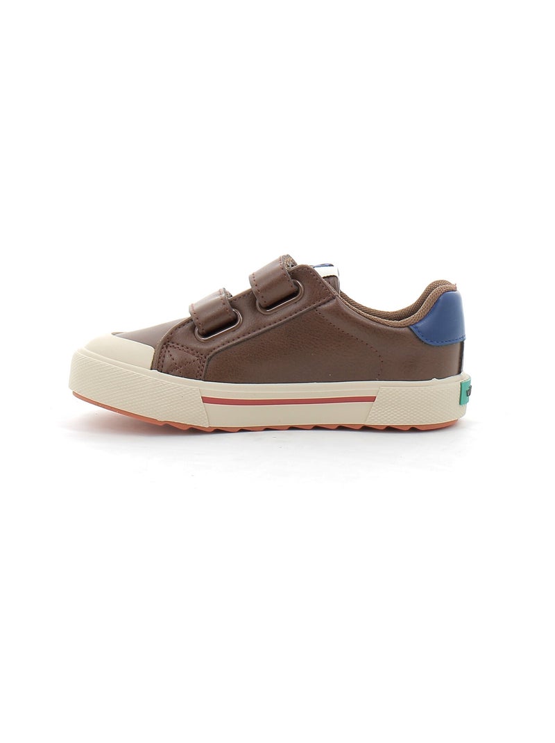 Baskets en Cuir et Syntetique Victoria. Marron - Kiabi