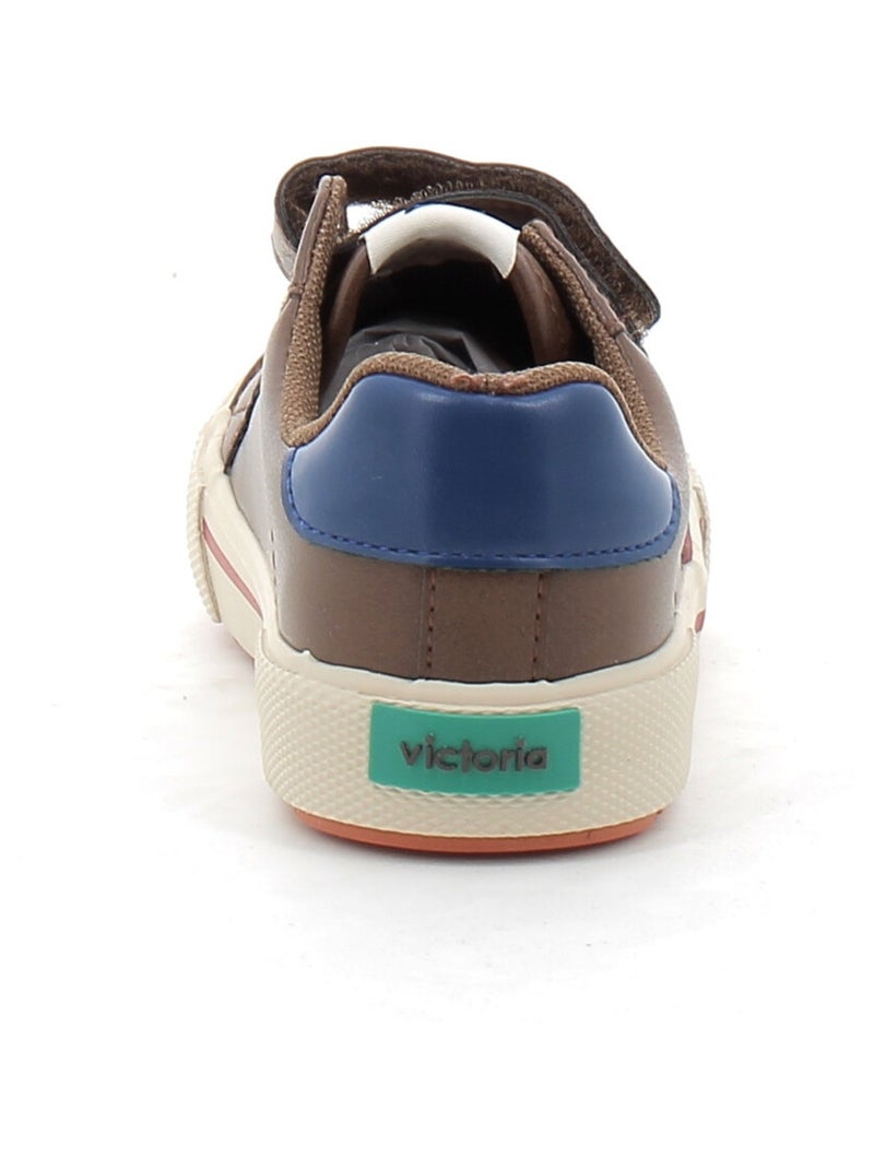 Baskets en Cuir et Syntetique Victoria. Marron - Kiabi