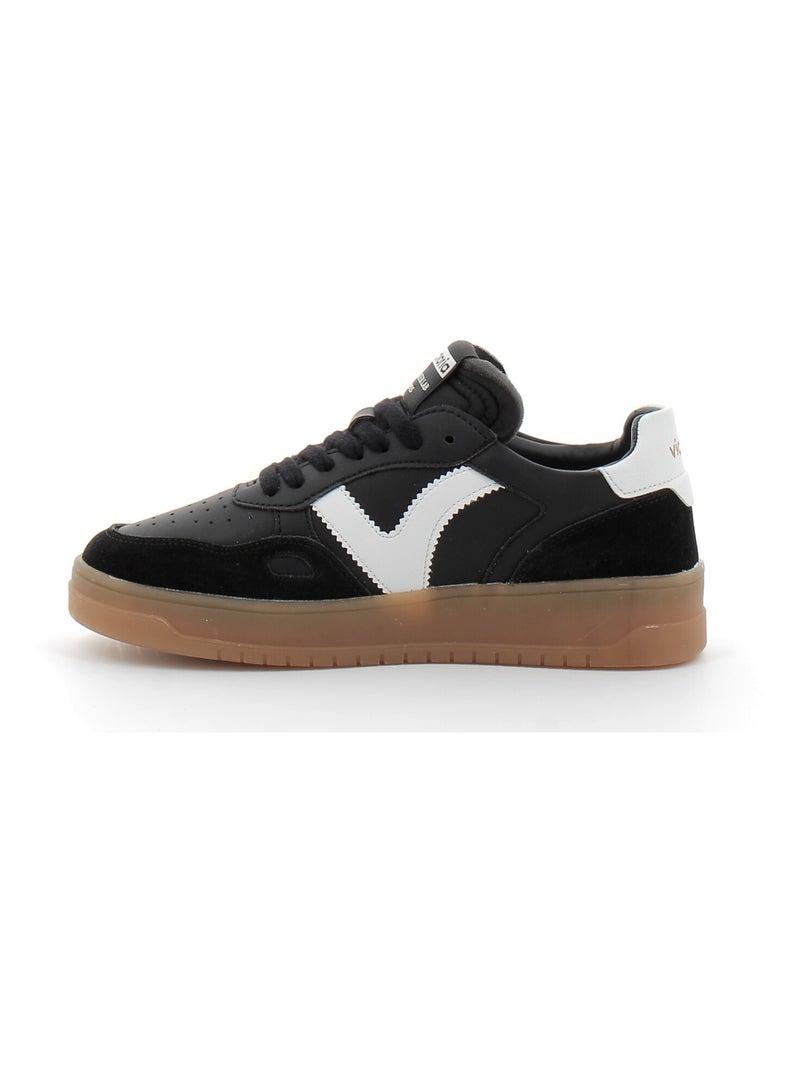 Baskets en Cuir et Syntetique Victoria. Noir - Kiabi