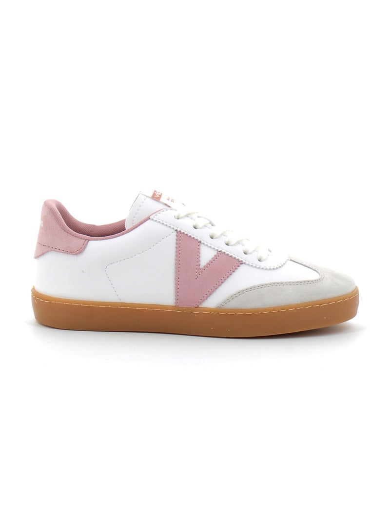 Baskets en Cuir et Syntetique Victoria. Rose - Kiabi