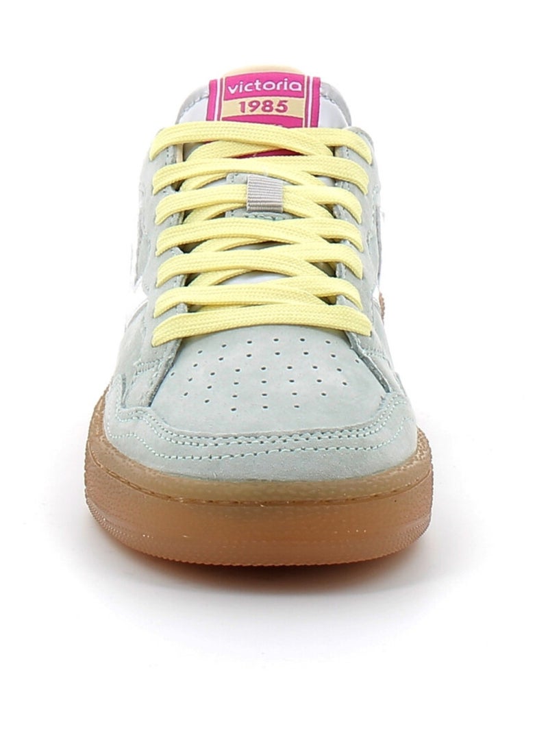 Baskets en Cuir et Syntetique Victoria. Vert - Kiabi