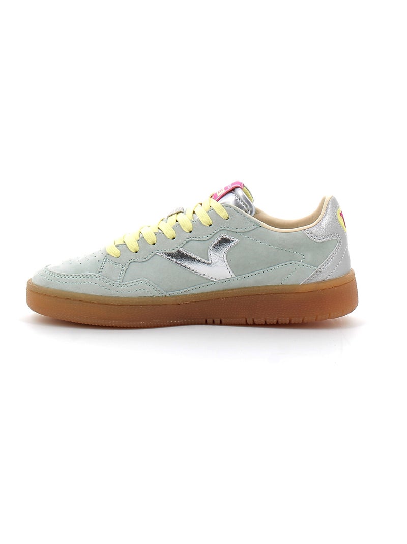Baskets en Cuir et Syntetique Victoria. Vert - Kiabi