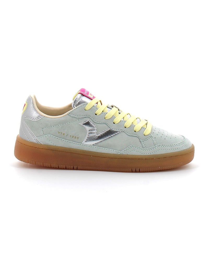 Baskets en Cuir et Syntetique Victoria. Vert - Kiabi