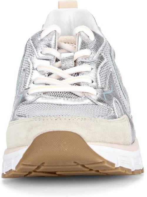Baskets  en cuir et textile - Kiabi