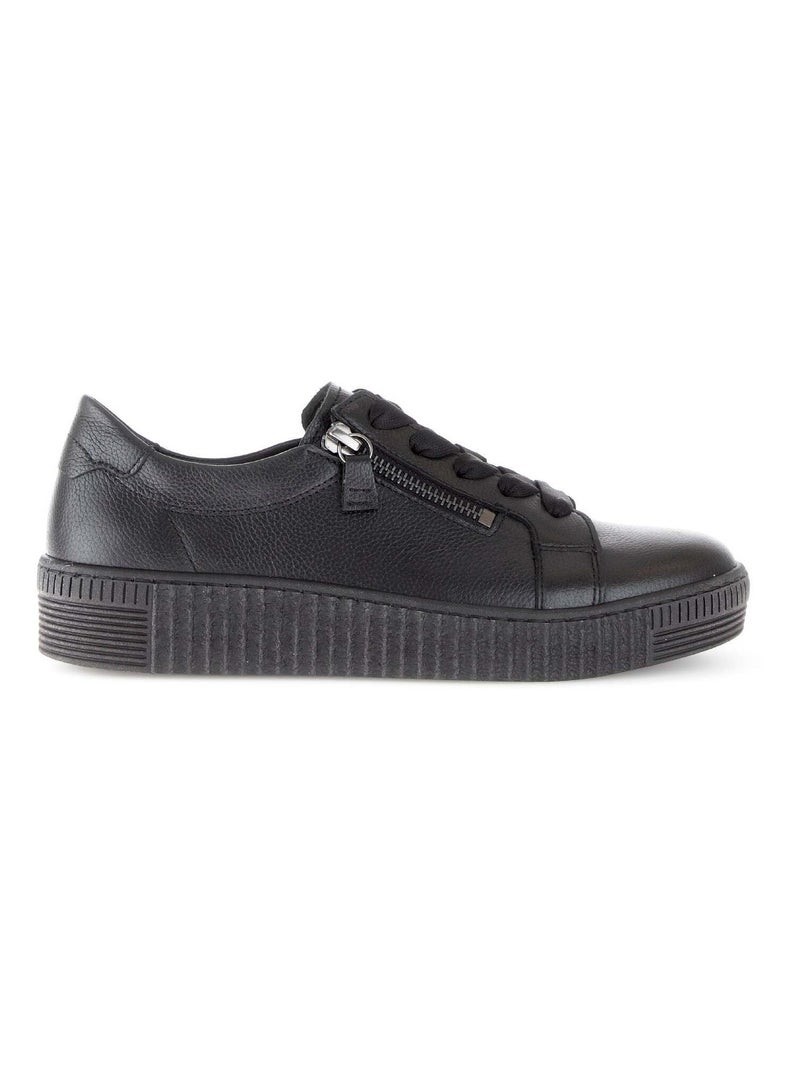 Baskets  en cuir Gabor Noir Noir - Kiabi