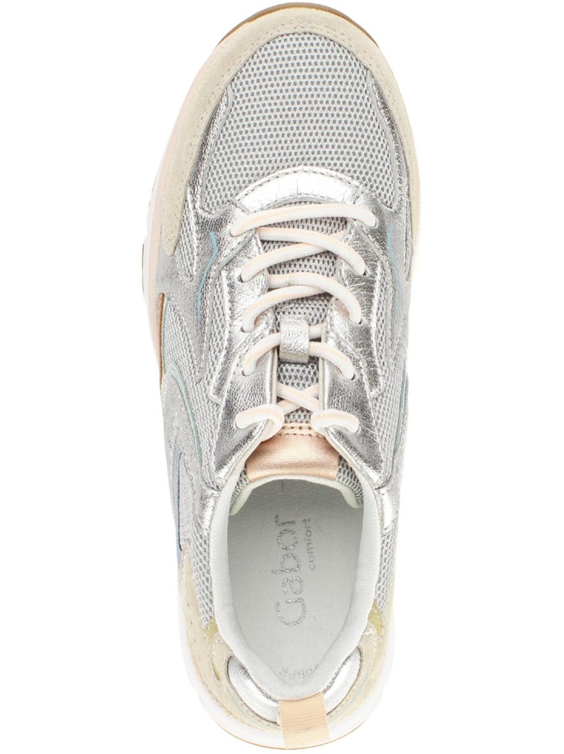 Baskets  en cuir Gris Gris - Kiabi