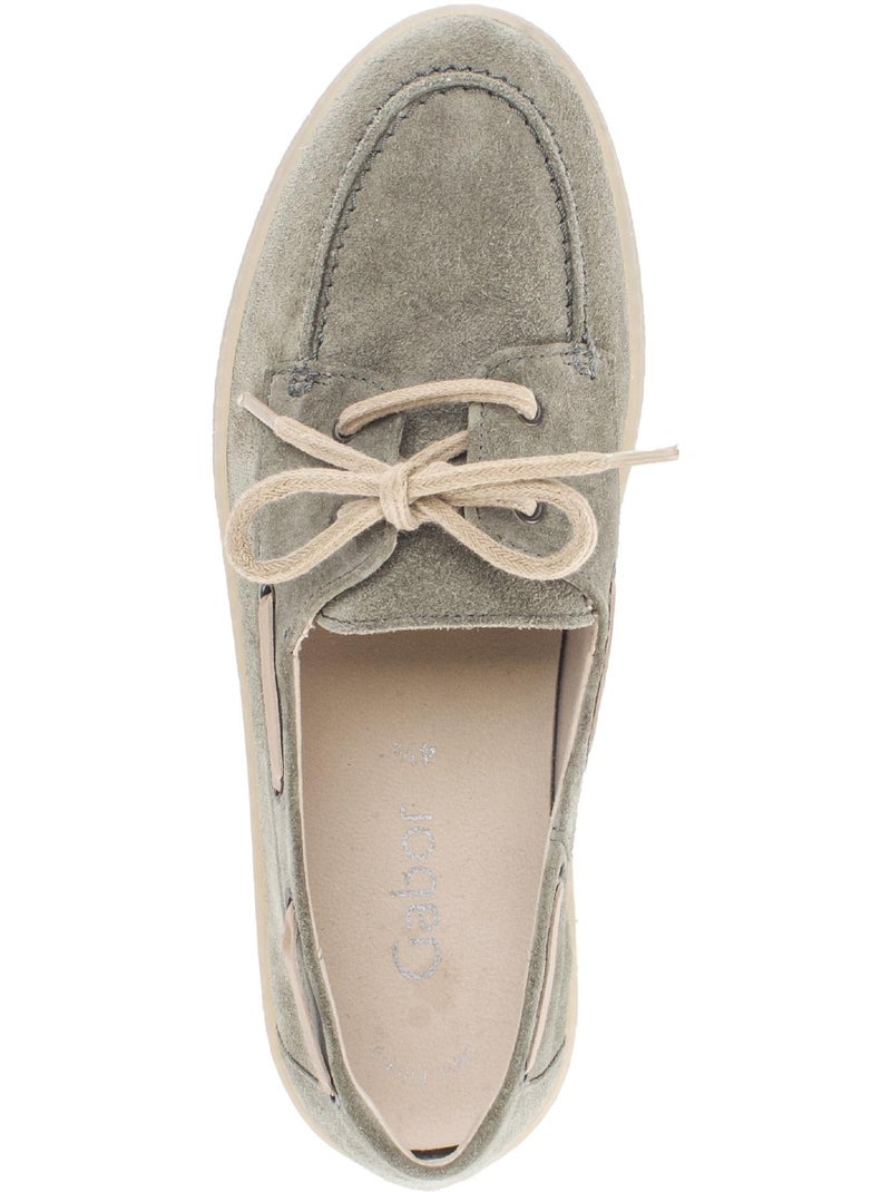 Baskets  en cuir Gris Gris - Kiabi