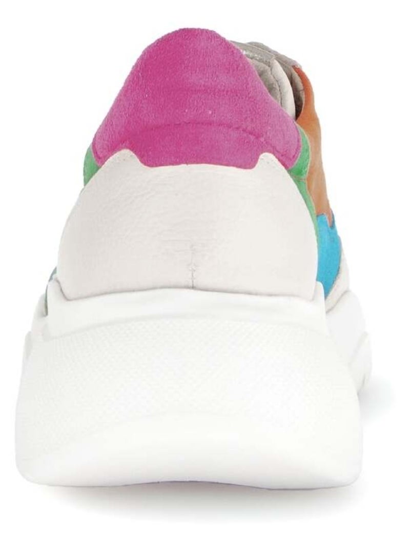 Baskets  en cuir imprimé Beige - Kiabi