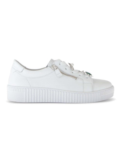 Baskets  en cuir imprimé - Kiabi