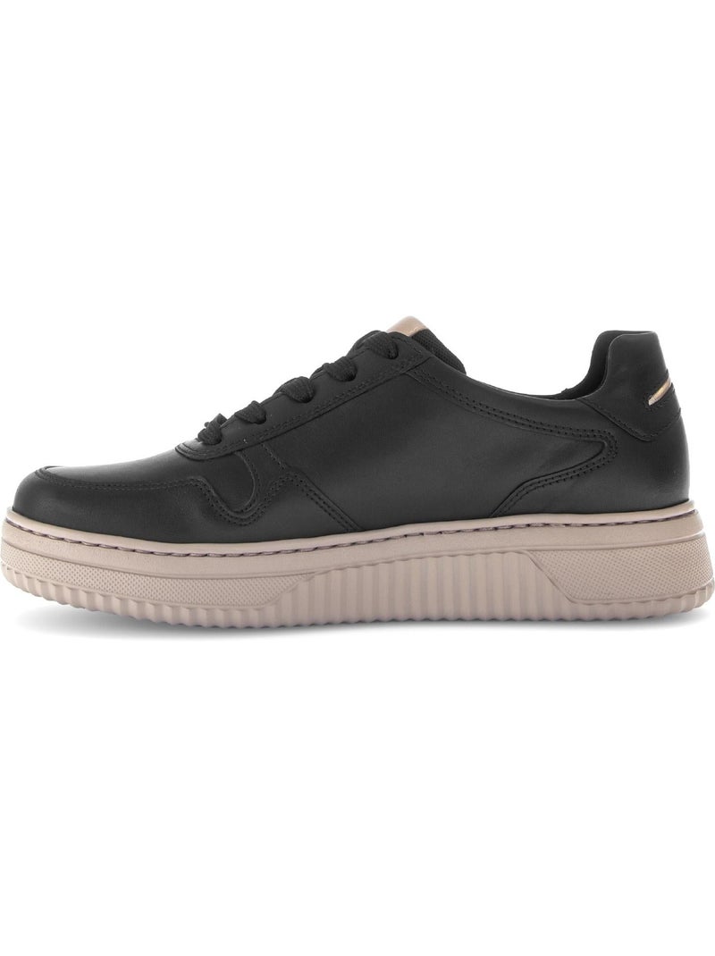 Baskets  en cuir lisse (adaptées Hallux Valgus) Noir - Kiabi