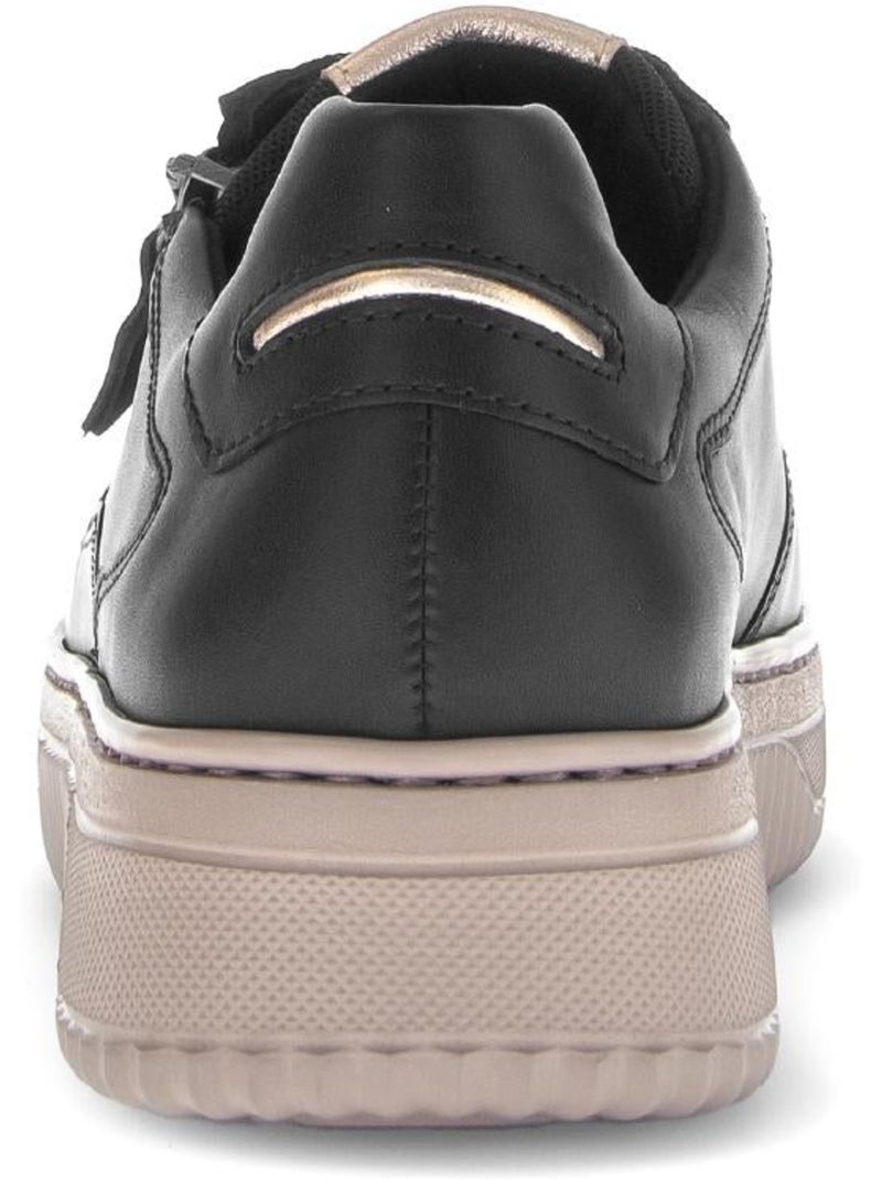 Baskets  en cuir lisse (adaptées Hallux Valgus) Noir - Kiabi