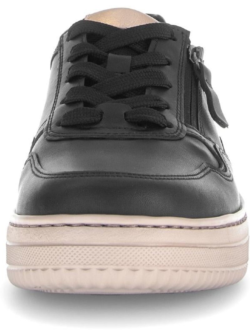 Baskets  en cuir lisse (adaptées Hallux Valgus) Noir - Kiabi