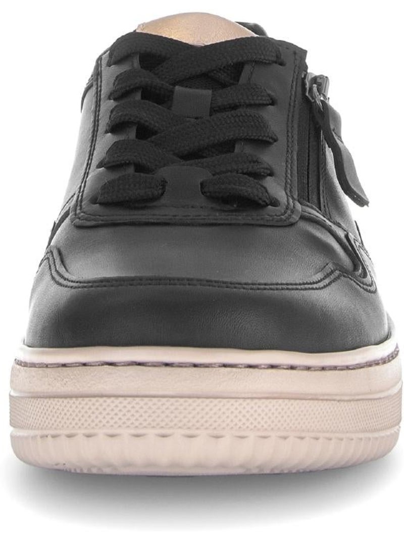 Baskets  en cuir lisse (adaptées Hallux Valgus) Noir Noir - Kiabi