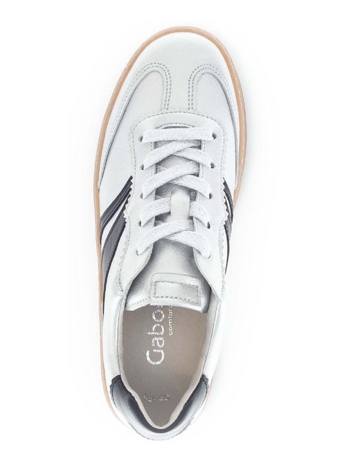 Baskets  en cuir lisse - Kiabi