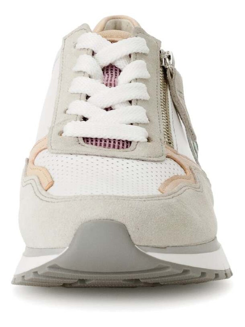 Baskets  en cuir lisse Beige - Kiabi