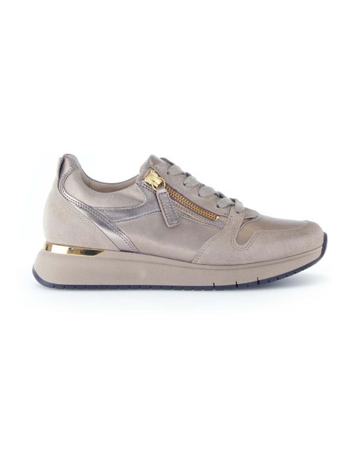 Baskets  en cuir lisse - Kiabi