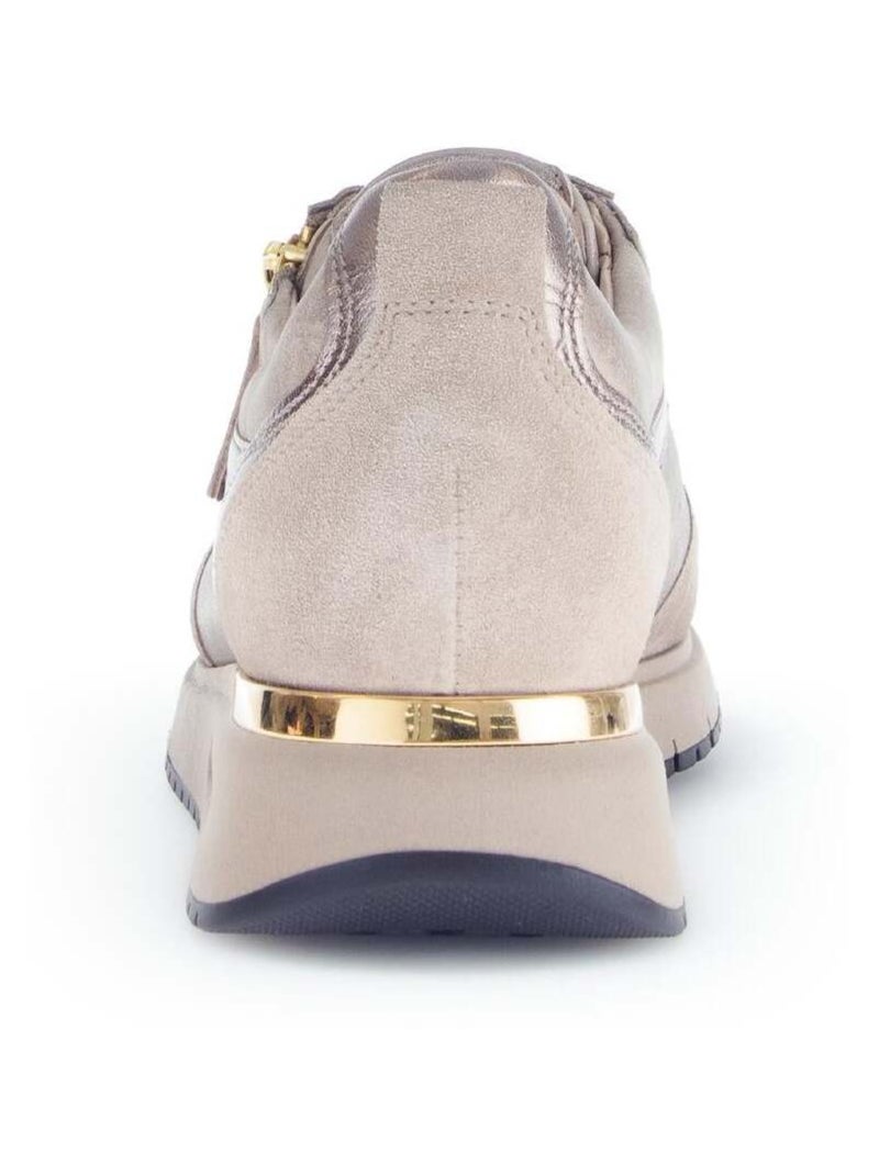 Baskets  en cuir lisse Beige - Kiabi