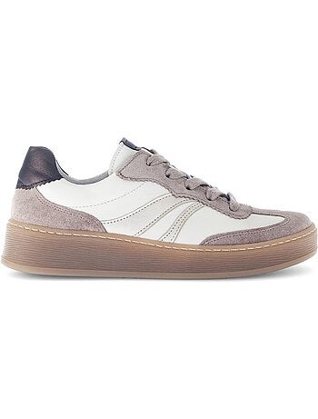 Baskets en cuir lisse