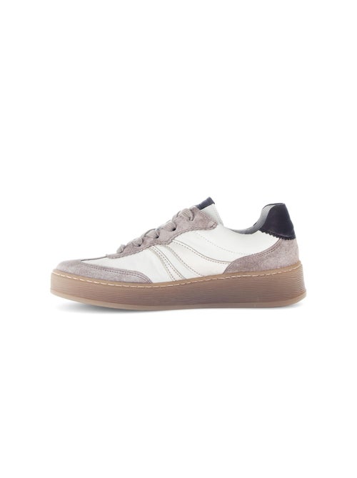 Baskets  en cuir lisse - Kiabi