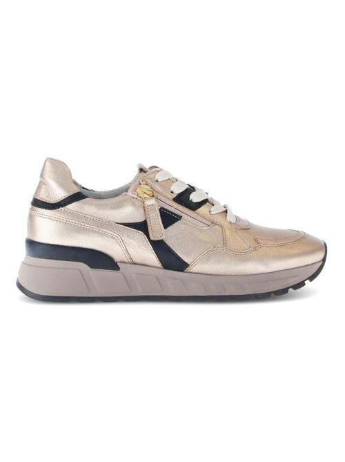 Baskets  en cuir lisse - Kiabi