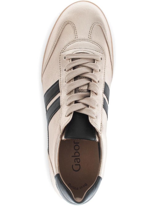 Baskets  en cuir lisse - Kiabi