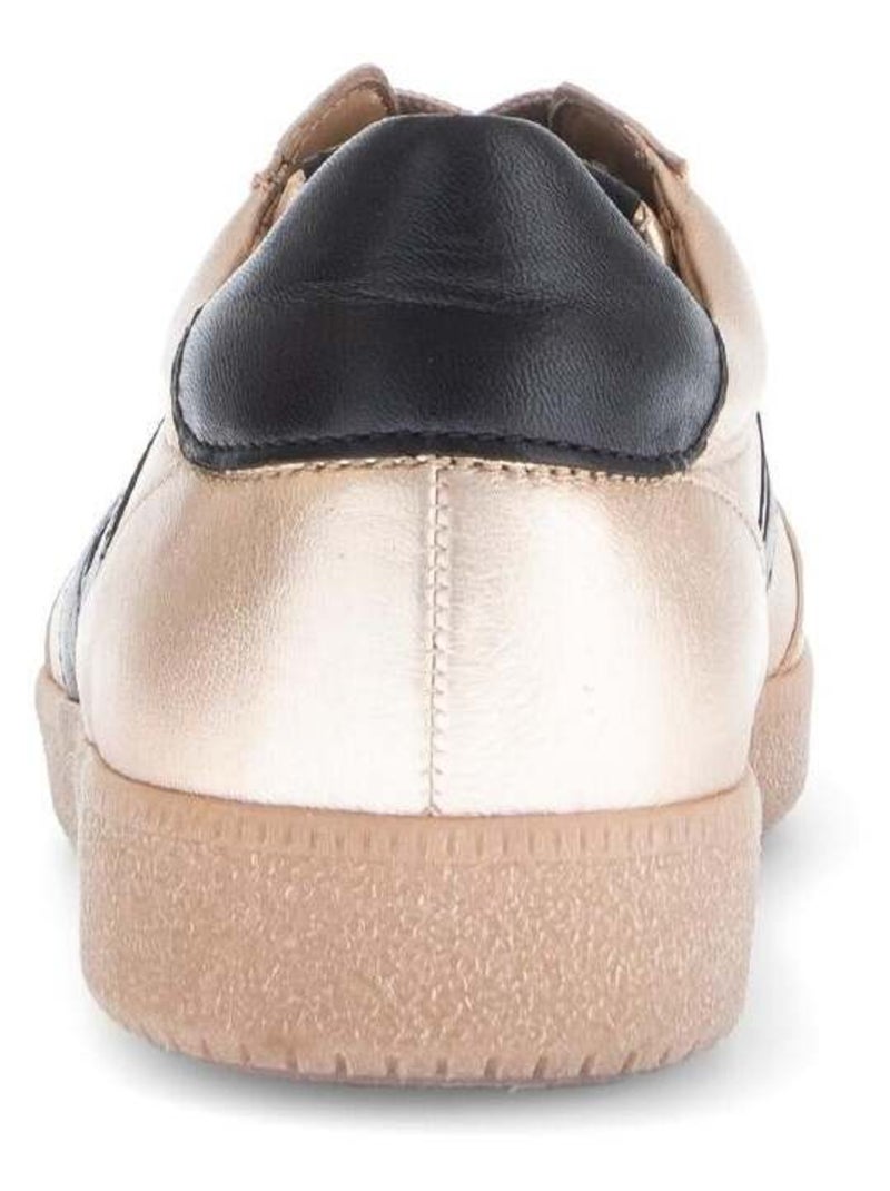 Baskets en cuir lisse Beige - Kiabi