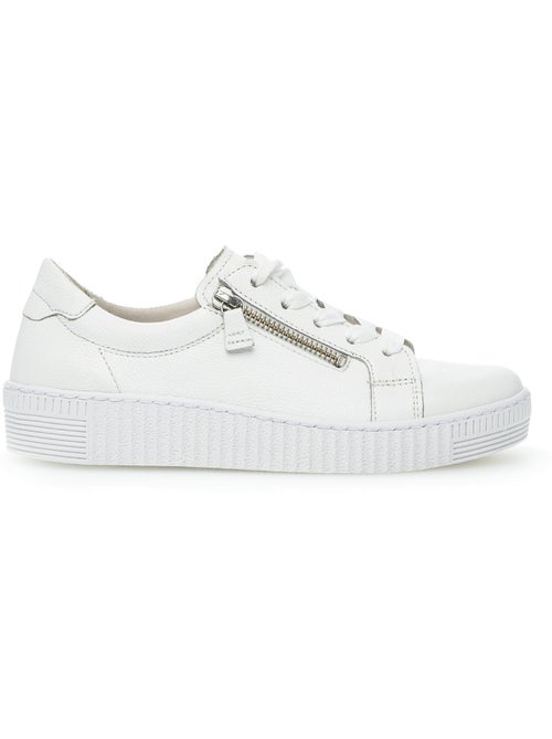 Baskets  en cuir lisse - Kiabi