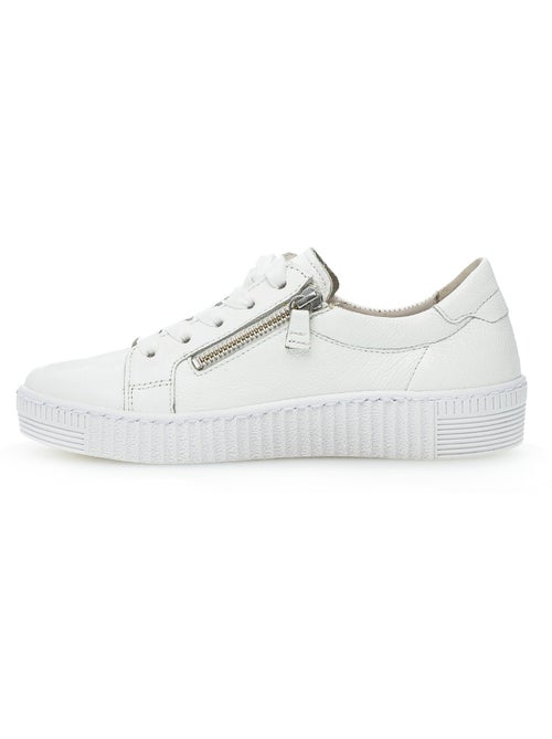 Baskets  en cuir lisse - Kiabi