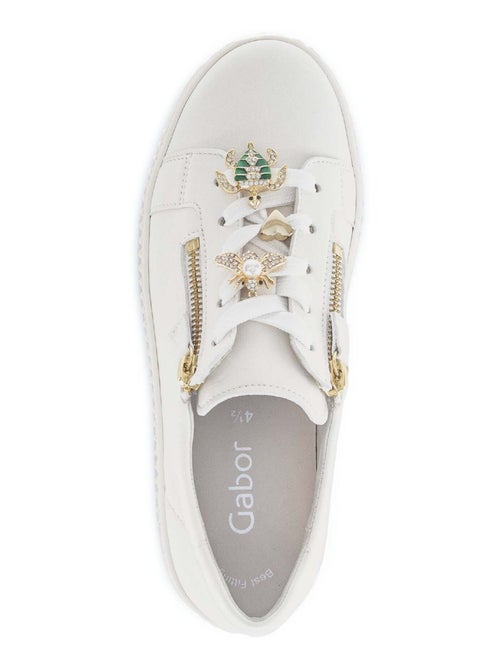 Baskets  en cuir lisse - Kiabi