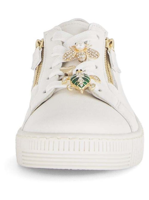 Baskets  en cuir lisse - Kiabi