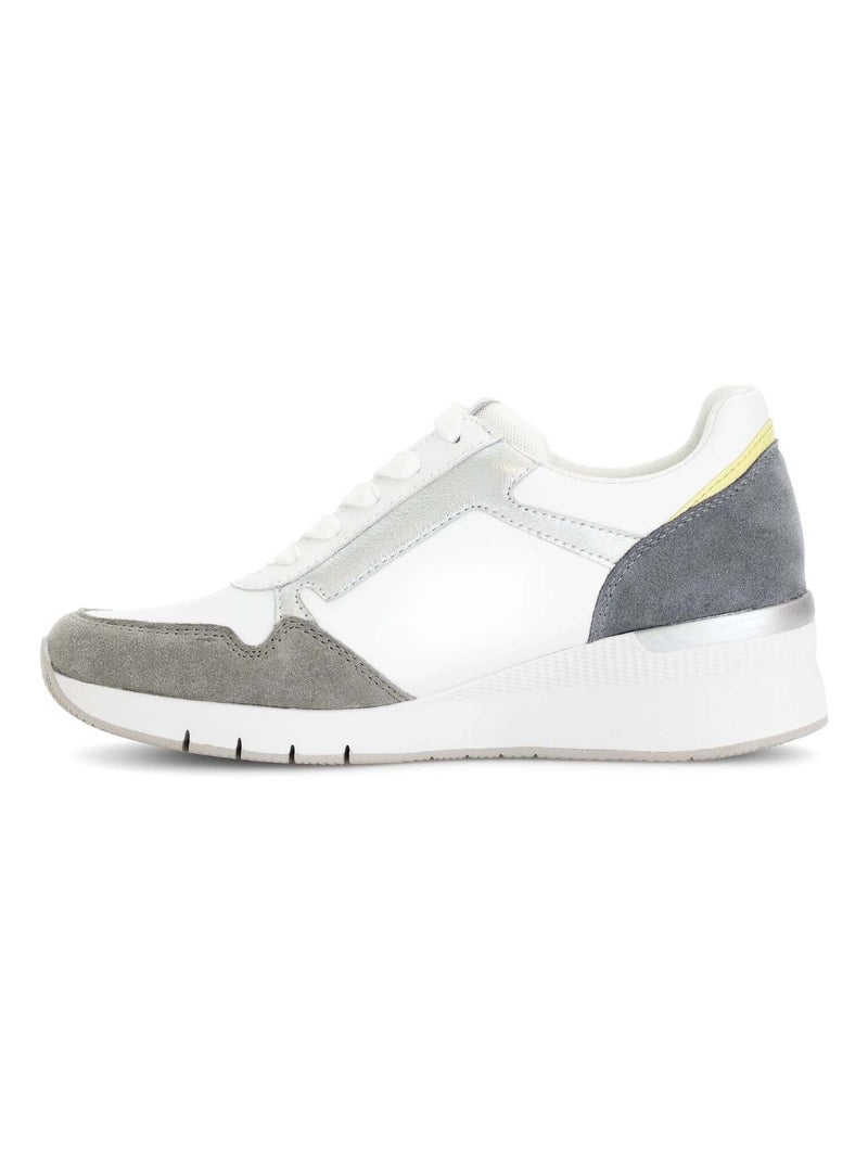 Baskets  en cuir lisse Blanc - Kiabi
