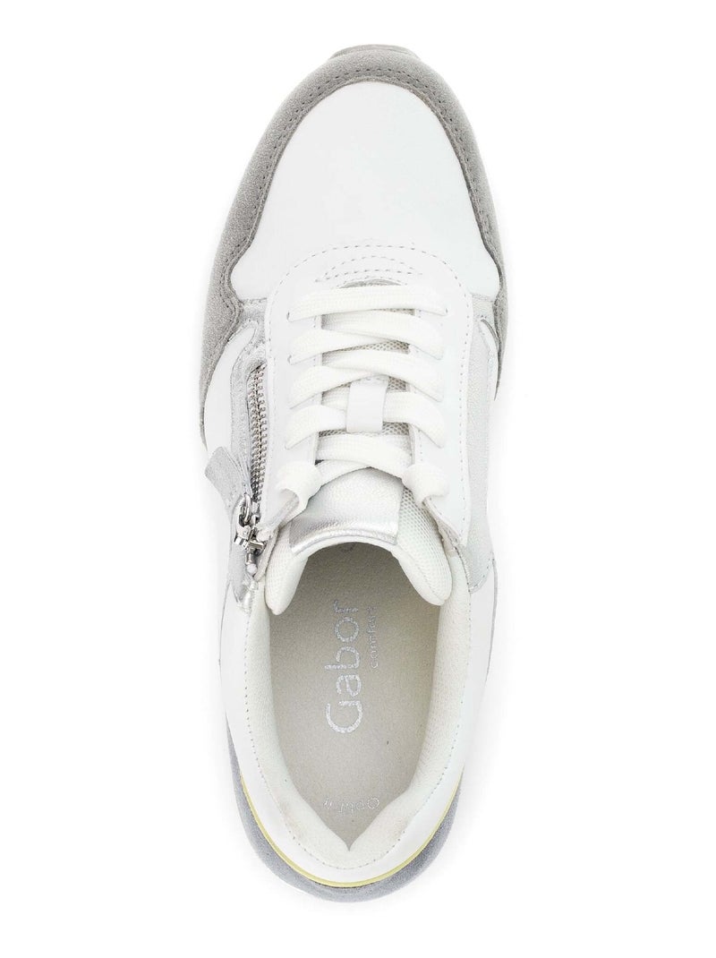 Baskets  en cuir lisse Blanc - Kiabi