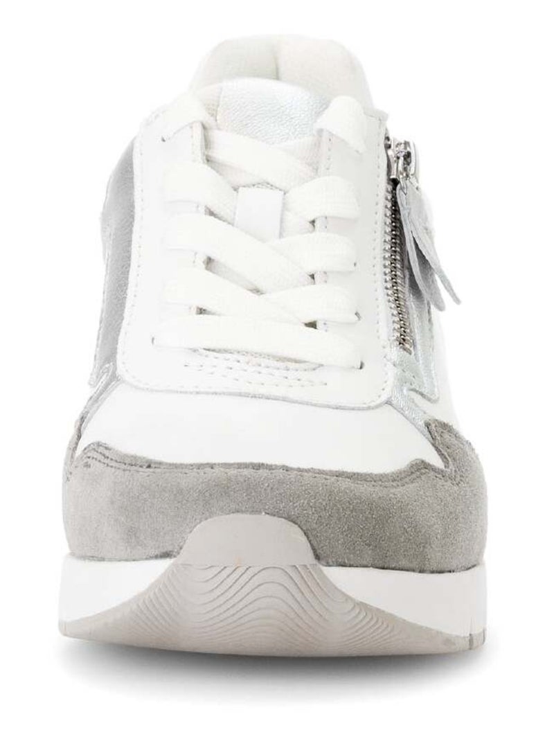 Baskets  en cuir lisse Blanc - Kiabi
