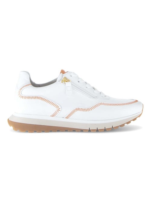 Baskets  en cuir lisse - Kiabi