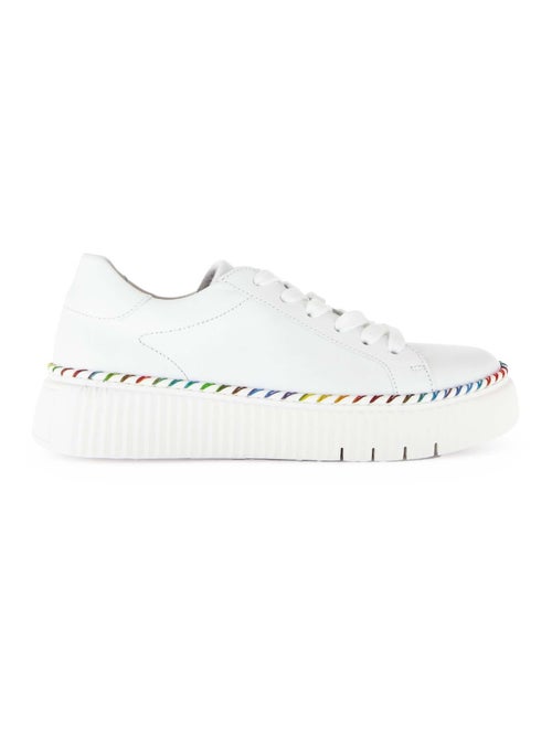 Baskets  en cuir lisse - Kiabi