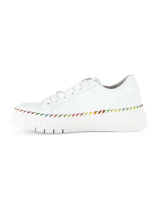 Baskets  en cuir lisse - Kiabi