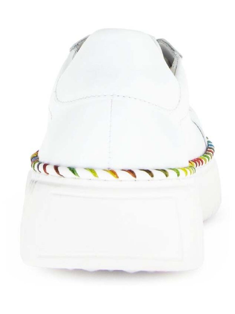 Baskets  en cuir lisse Blanc - Kiabi