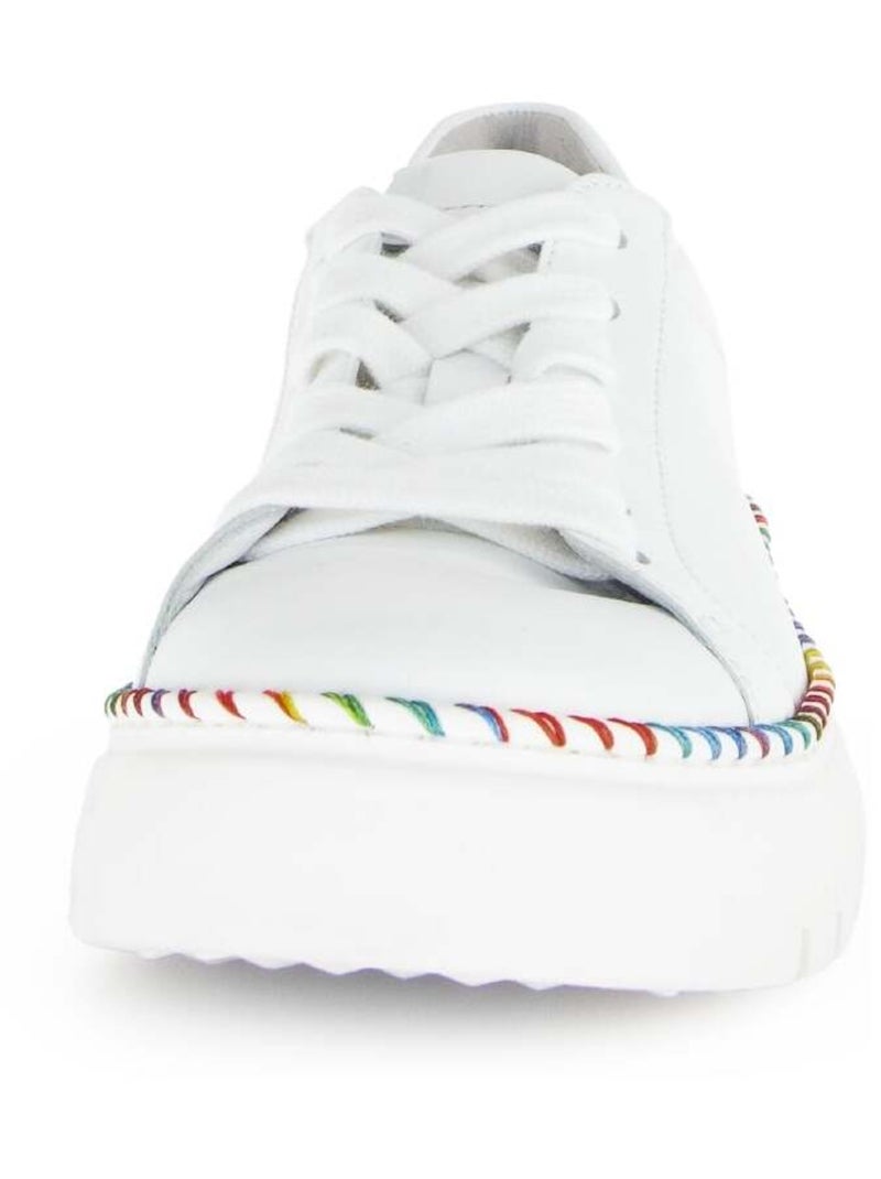 Baskets  en cuir lisse Blanc - Kiabi