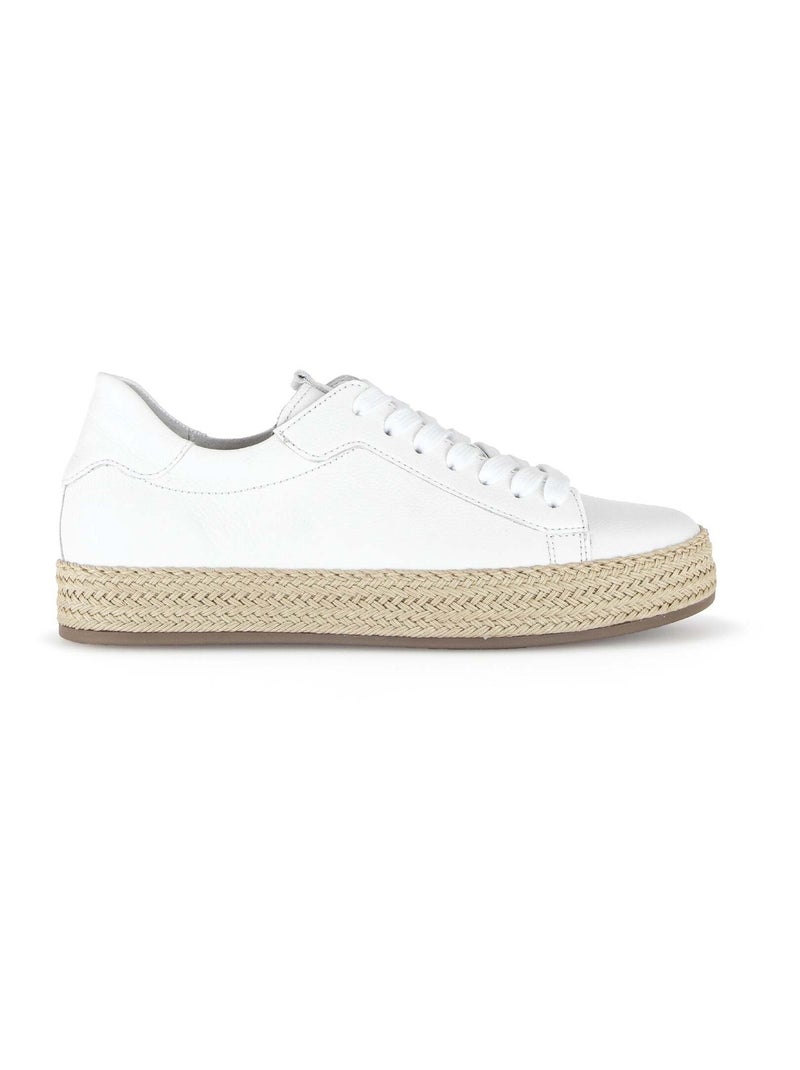 Baskets  en cuir lisse Blanc - Kiabi