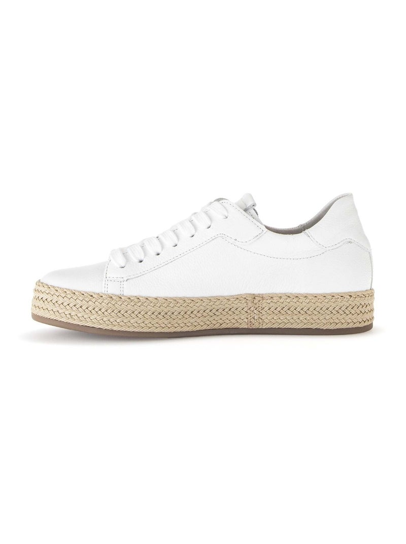 Baskets  en cuir lisse Blanc - Kiabi