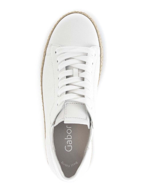 Baskets  en cuir lisse - Kiabi