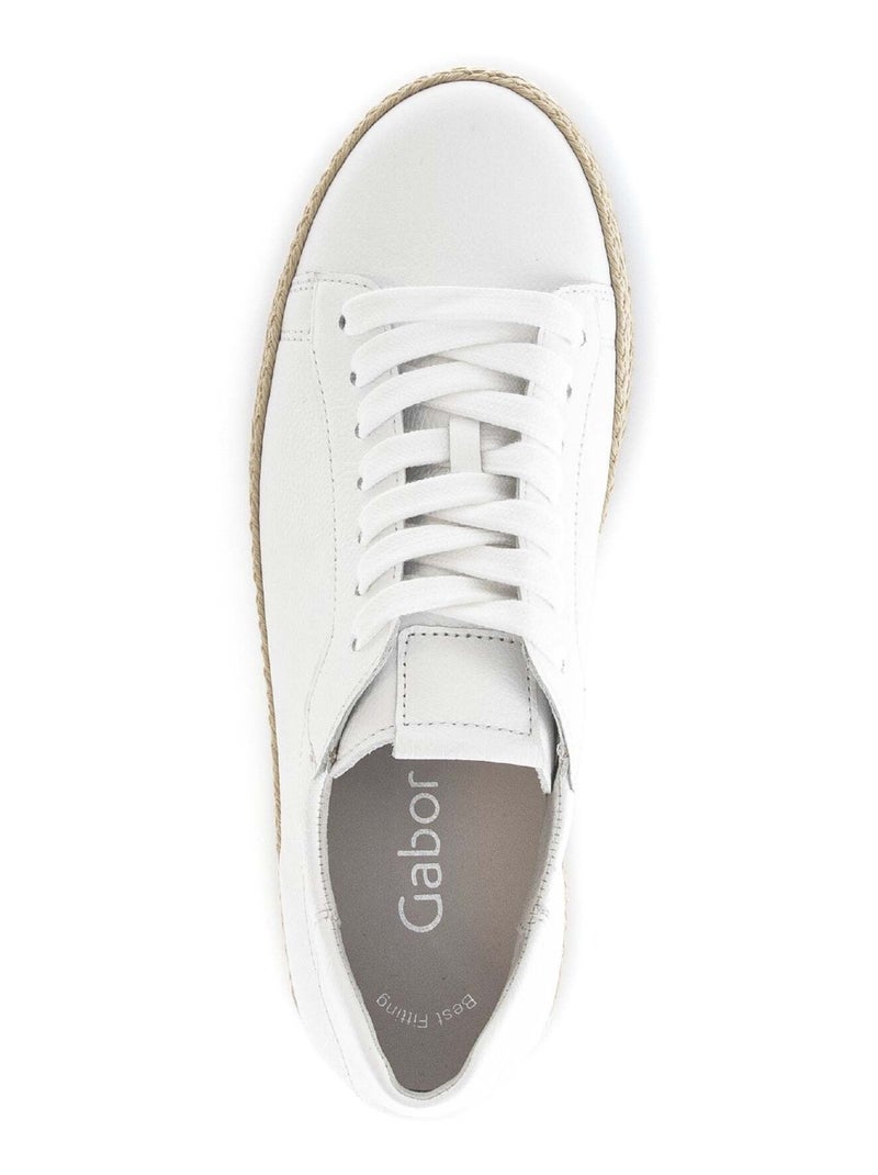 Baskets  en cuir lisse Blanc - Kiabi