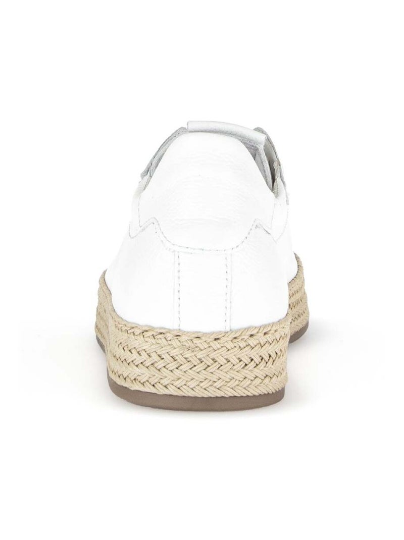 Baskets  en cuir lisse Blanc - Kiabi